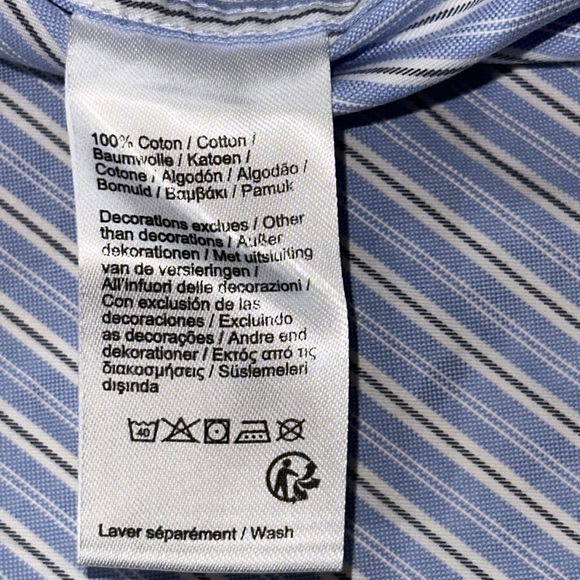 Lacoste Striped Button Up Dress Shirt - Picture 5 of 8